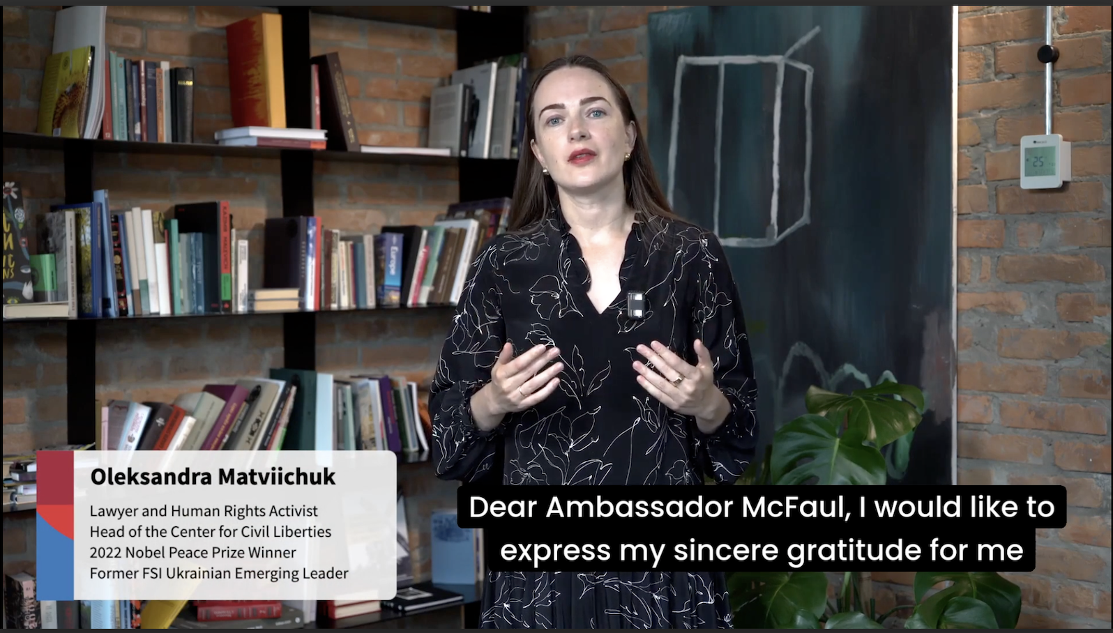 Oleksandra Matviichuk Commends Michael McFaul for His Service to Ukraine